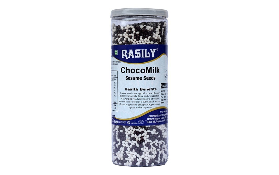 Rasily Chocomilk Sesame Seeds (Sugar Coated Til)   Plastic Jar  280 grams